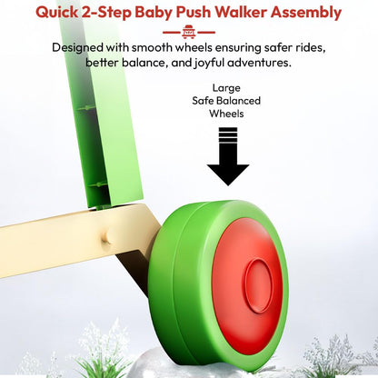 Uonibaby by StarAndDaisy Baby Walkers for 6-18 Month Baby Boy & Girl/Baby Activity Walker Learning Push Walker with Foldable Music and Toy Bar/Walker for Kids - Red