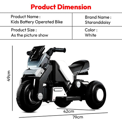 StarAndDaisy Electric Ride-On Vehicle for Kids & Toddler – 3 Wheel Rechargeable 6V Bike for Baby Child with LED Lights, Bluetooth Music, USB, Large Seat & Wide Tyre (Yellow)