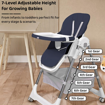 StarAndDaisy Galaxy Star High Chair for Baby 6 Months to 5 Years / 6 in 1 Baby Feeding Chair with 7 Level Height Adjustment / 3 Mode Seat Adjustment/Baby High Chair with One Click Fold