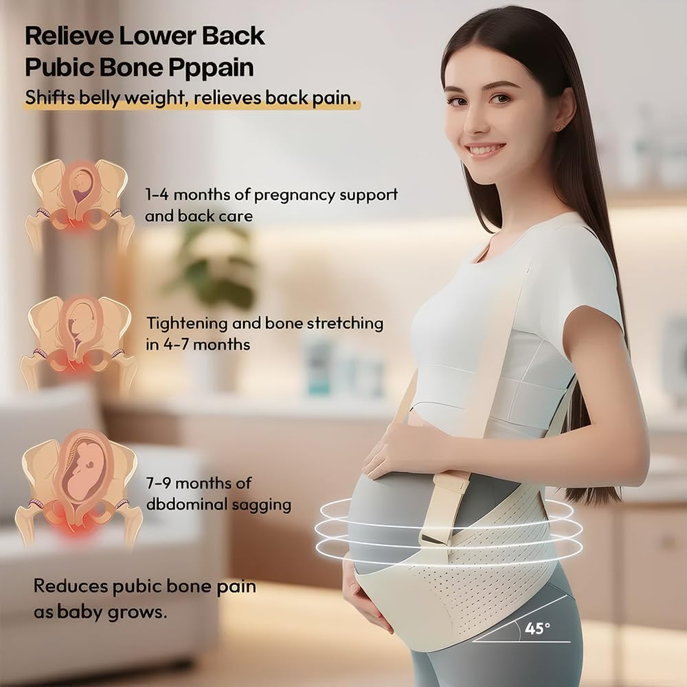 StarAndDaisy Pregnancy/Belly Support belt/band, Abdominal Belt For Women, Maternity Belt for Waist, Pelvis & Tummy Support -Beige