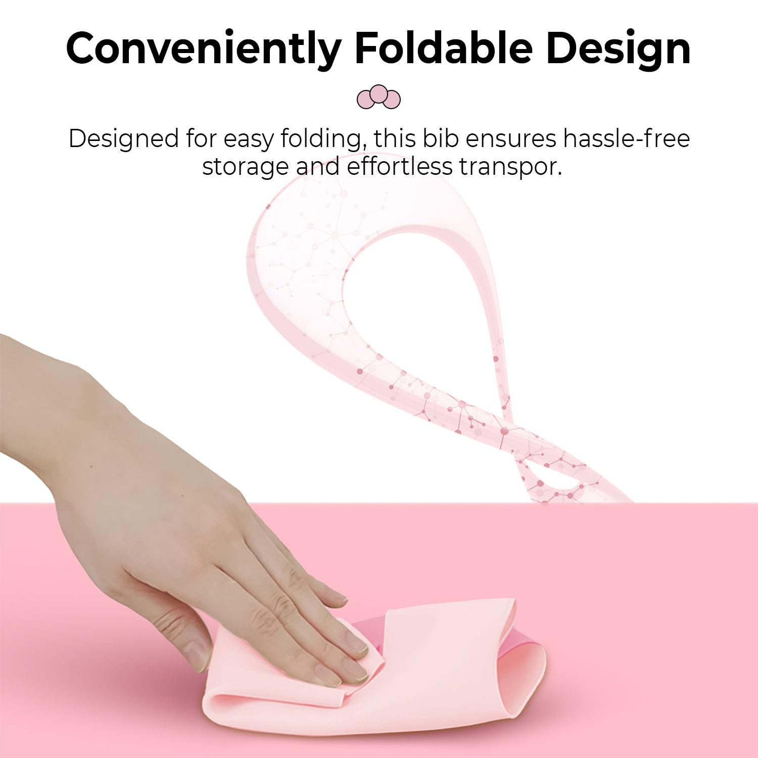 StarAndDaisy Reusable Silicone Bib for Baby with Adjustable Buttons for Mess-Free Feeding, Weaning, and Easy Cleaning and Waterproof. (Printed-Rabbit-Pink)