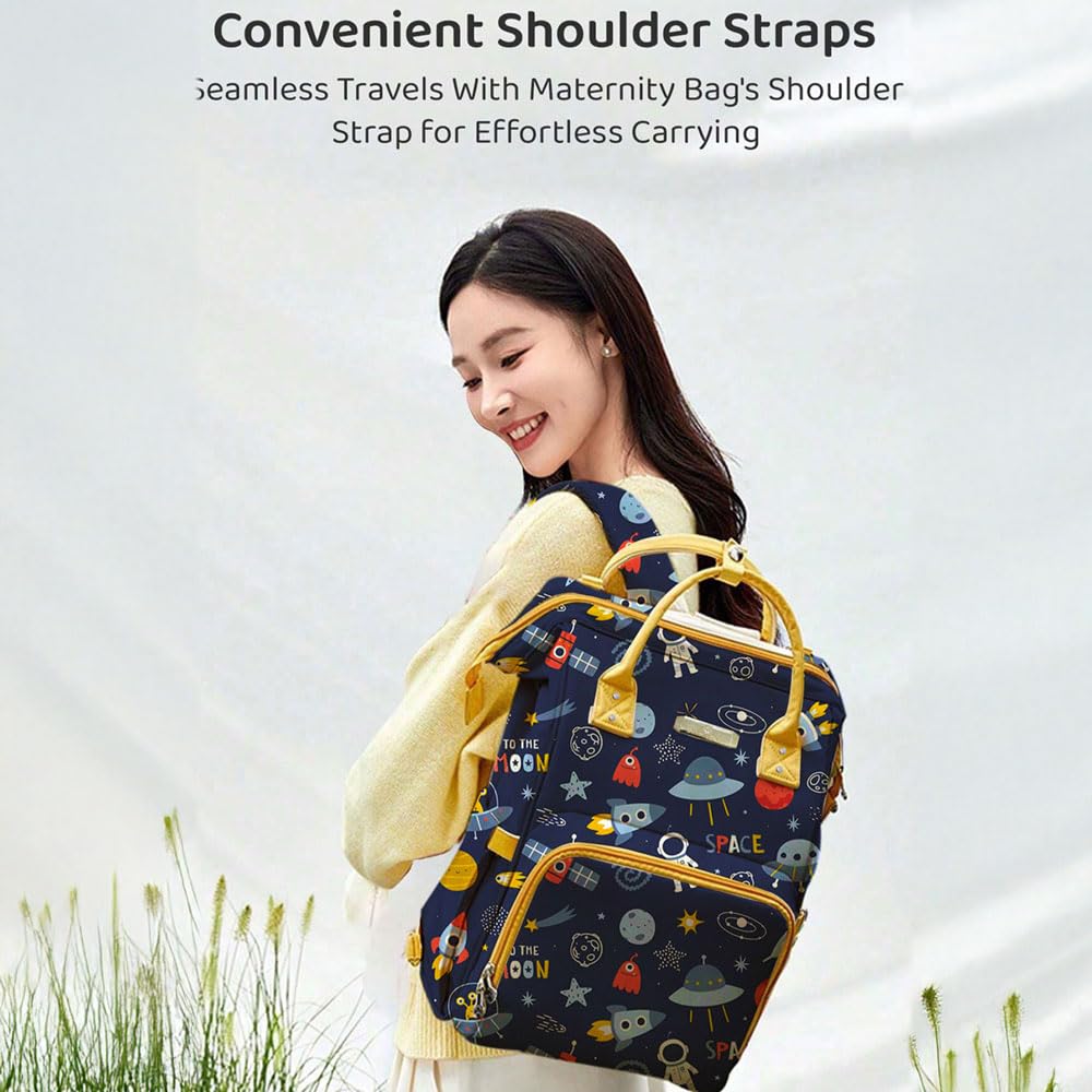 StarAndDaisy Diaper Bag for Mothers for Travel/Diaper Bag, 28L Waterproof Baby Bag for Mother Travel with 15 Multipurpose Pockets