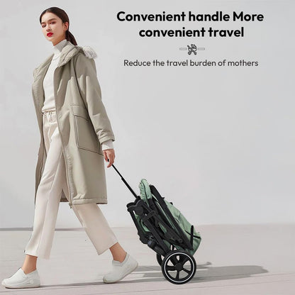 StarAndDaisy Foldable Stroller for Baby 0-3 Years Infant & Toddler / Travel Pram for Baby with Storage basket & Lockable Wheels, Multi-Level Recline & Adjustable Footrest, Removable Tray , Safety Harness Belt -Green