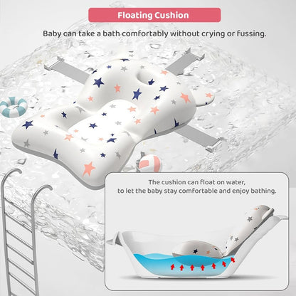 StarAndDaisy Baby Bath Tub for 0 to 5 Years/Folding Large Baby Bathtub with Temperature Meter/Safe & Comfortable Bath Tub for Kids