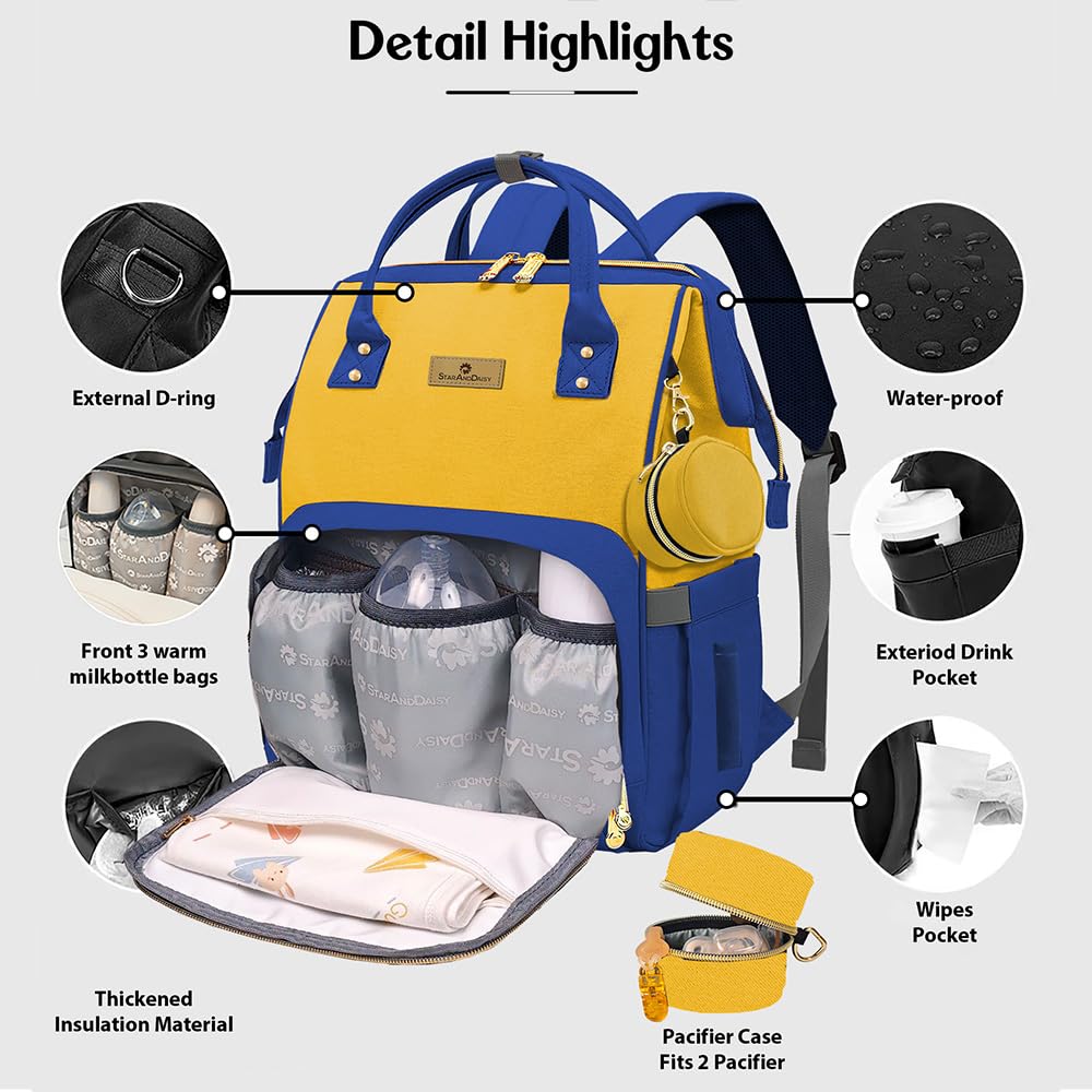StarAndDaisy Baby Bag for Mothers Travel/Maternity Bag with 16 Multi-Purpose Pockets with Quick Access Diaper & Mobile Pocket/Diaper Bag for Baby