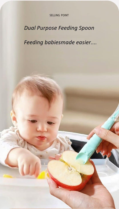 StarAndDaisy Baby Feeding Spoon with Scraper (Sky Blue)2-in-1 spoon blue