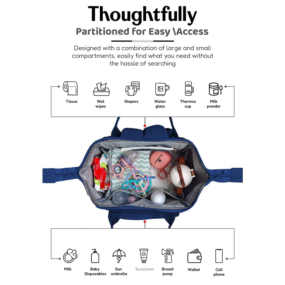 StarAndDaisy Baby Bag for Mothers Travel/Maternity Bag with 16 Multi-Purpose Pockets with Quick Access Diaper & Mobile Pocket/Diaper Bag for Baby