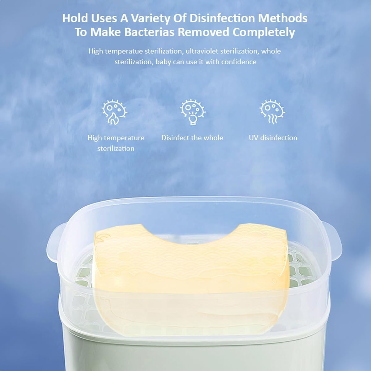 StarAndDaisy Reusable Silicone Baby Bib with Adjustable Buttons for Mess-Free Feeding, Weaning, and Easy Cleaning and Waterproof. (Yellow)