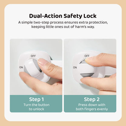 StarAndDaisy Baby Proofing Safety Locks, Adjustable Furniture Locks for Drawers, Fridge, Cupboards, Easy Install & Remove with Adhesive Pasting (Large, 4)