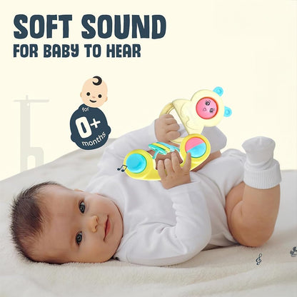 StarAndDaisy 6 Pcs Baby Rattle Gift Set & Teether Set | Safe, Non-Toxic Toys for Newborns 0+ Months | Colorful Soft Sound Rattles | Ideal for Baby Gift.