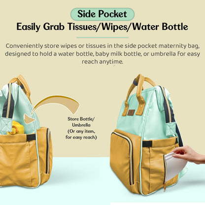 StarAndDaisy Diaper Bag for Mothers for Travel – 27L Lightweight Waterproof Leatherite Diaper Bag/Baby Bag for Mother Travel with 15 Multi-Purpose Pockets & Quick Access Diaper Pocket