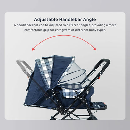 StarAndDaisy Baby Stroller for 0–3 Years, Foldable Baby Stroller/Pram with Mosquito Net, Large Storage Basket, 5 Point Safety Harness