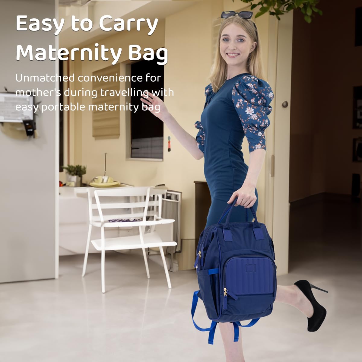 StarAndDaisy Diaper Bag for Baby/bags for mothers carry/Women carry Maternity Bag with Bottle Holder, Multi Compartments with Pockets, Waterproof, Travel Friendly, Lightweight (Joy Blue)