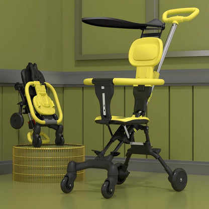 Staranddaisy Stroller For Baby Boy & Girl 0 To 3 Years / Premium Travel Baby Stroller / Lightweight & Foldable / 360° Rotating Seat / Reclining Backrest / Adjustable Handlebar / Secure Five-Point Harness- Yellow
