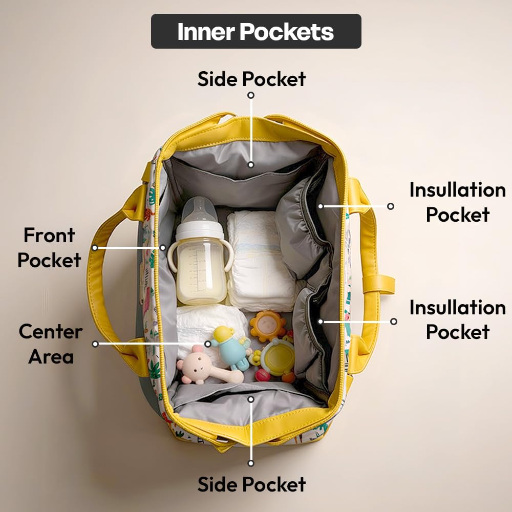 StarAndDaisy Bag for Mothers for Travel, Newborn Baby Diaper Bags with Insuleted Compartment & Multiple Pockets, 12 Liter Enhanced Capacity, Aesthetically Handcrafted with Love & Cuteness