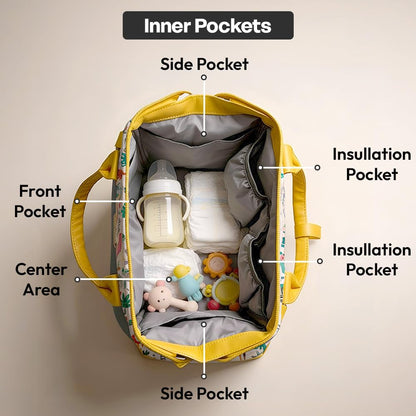 StarAndDaisy Bag for Mothers for Travel, Newborn Baby Diaper Bags with Insuleted Compartment & Multiple Pockets, 12 Liter Enhanced Capacity, Aesthetically Handcrafted with Love & Cuteness