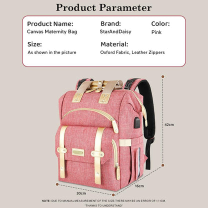 StarAndDaisy Diaper Bag/Backpacks for Mother- Maternity Bags for Baby with Multi Compartments & 2 Insulated Bottle Pocket, Stylish, Waterproof & Travel-Friendly, Lightweight - Pink