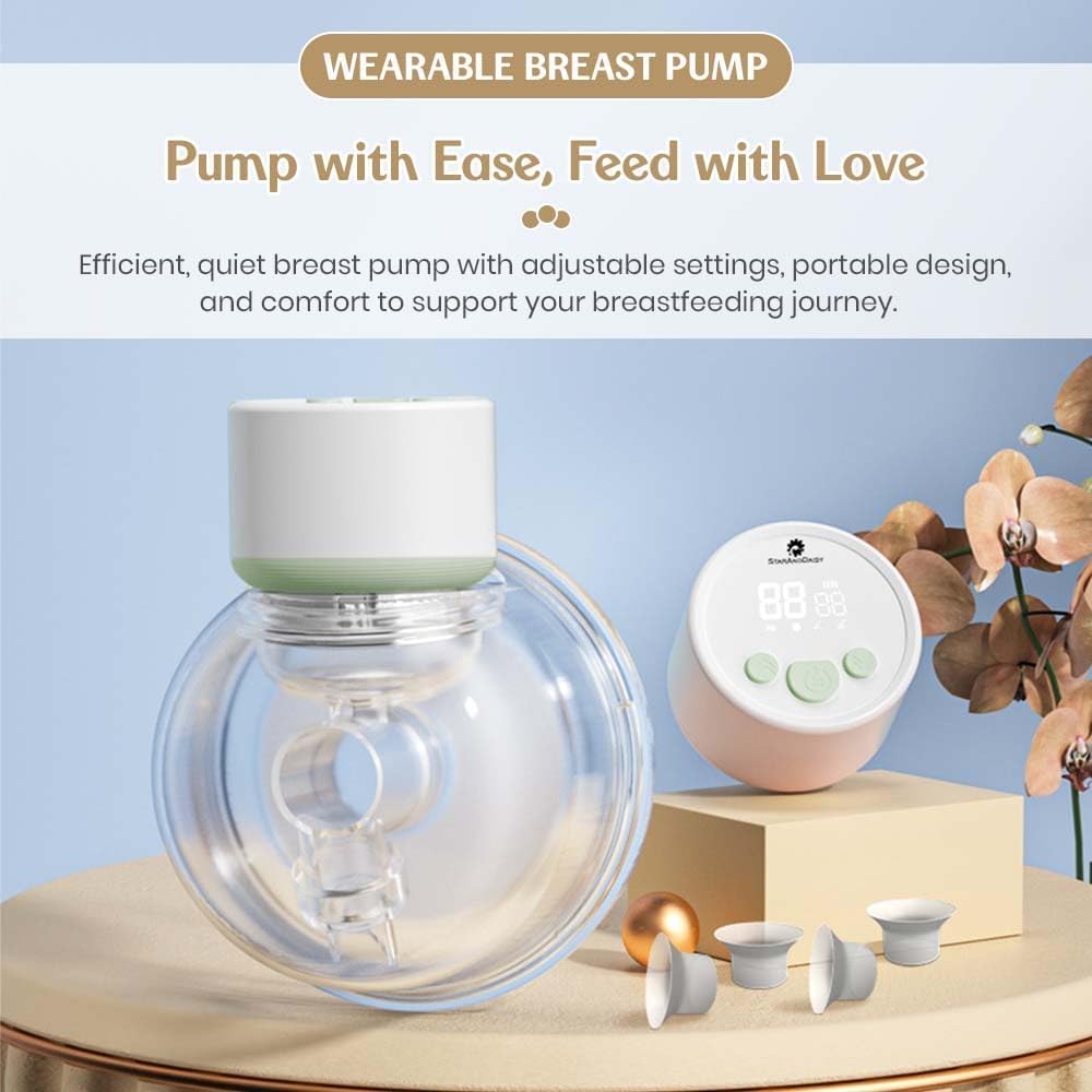 StarAndDaisy Breast Feeding Pump/Baby Breast Pump Electric with 1500 MAH Rechargeable Battery/Portable Milk Pump with Touch Screen LED Display 9 speeds & 4 modes