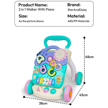 Uonibaby by StarAndDaisy Baby Multiactivity Push Walker with Doodle, for Infants & Toddlers Touch Senser, Educational Elements and Stable & Safe Design