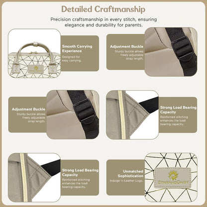 StarAndDaisy Diaper Bag/Backpacks for Mother- Maternity Bags for Baby with Multi Compartments, Stylish, Waterproof & Travel Friendly, Lightweight.(Beige)