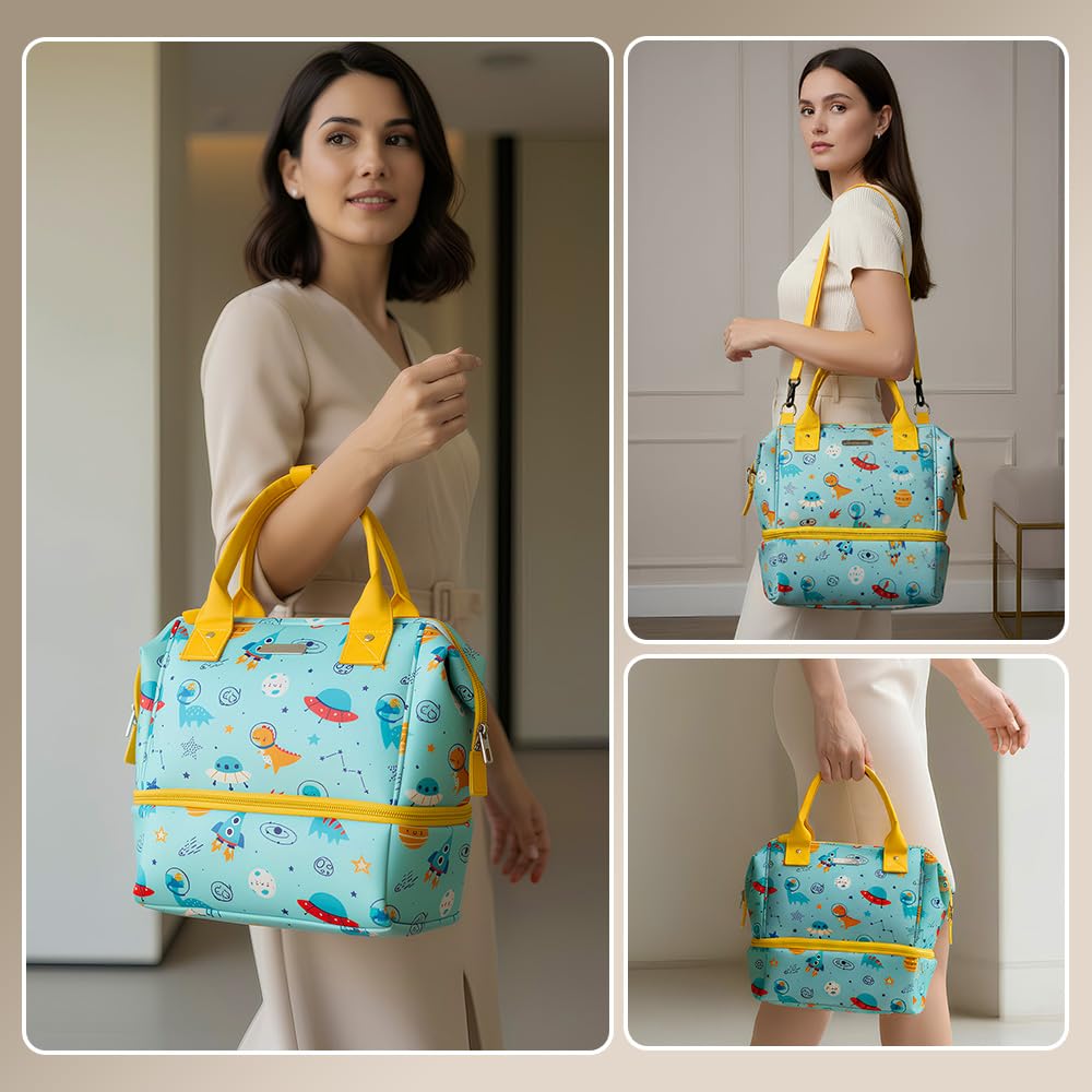 StarAndDaisy Baby Bag for Mothers Travel/Diaper Bags for Mom with Insulated Compartment/Diaper Bag for Mothers for Travel & Multiple Pockets, 12L Capacity- Dinosaur Print