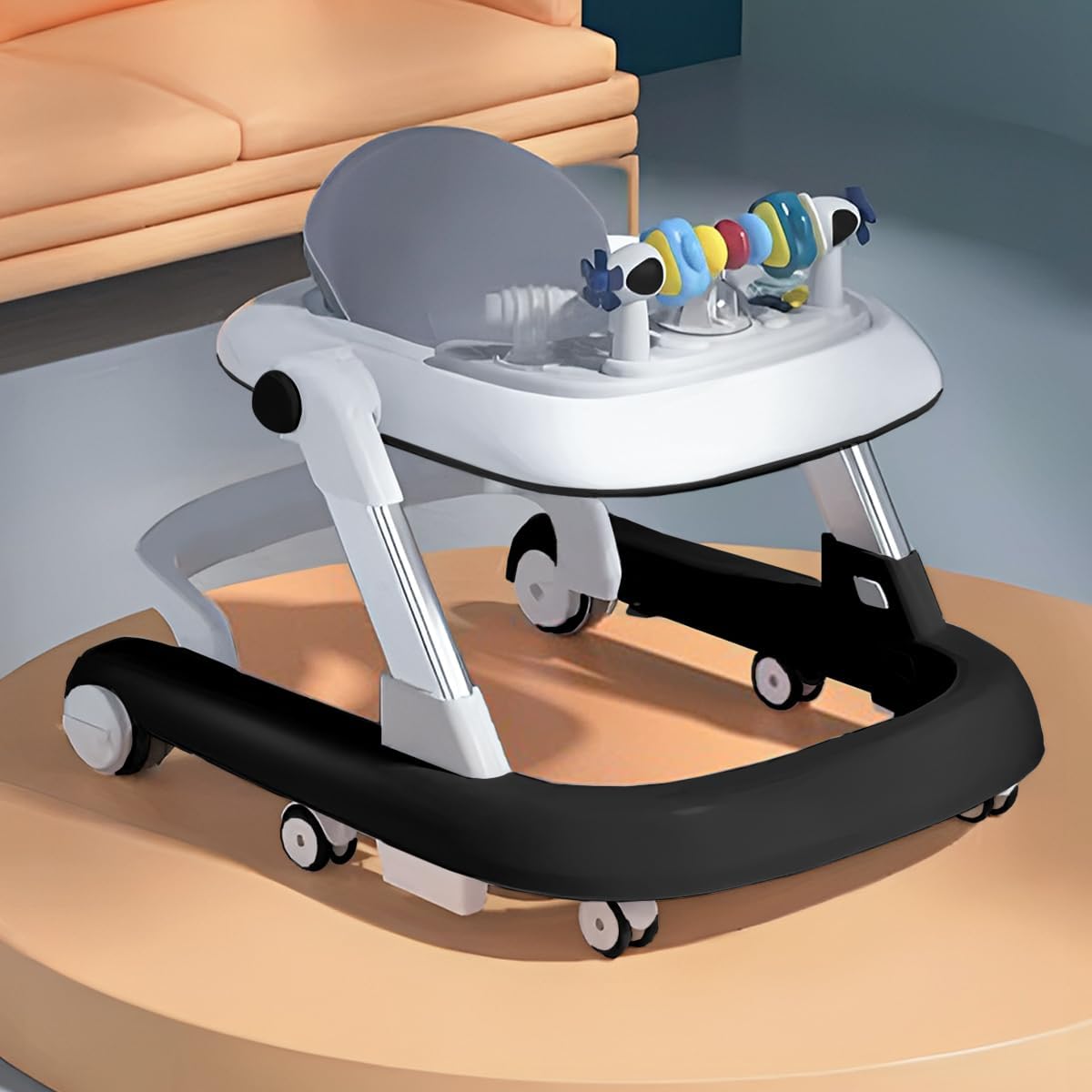 StarAndDaisy Baby Walkers For 6-24 Month Baby Boy Girl/Walker For Kids For 1 Years With Adjustable Height, Musical Tray/WalkerBaby With Brakes Prevant from Falling,Royal Black