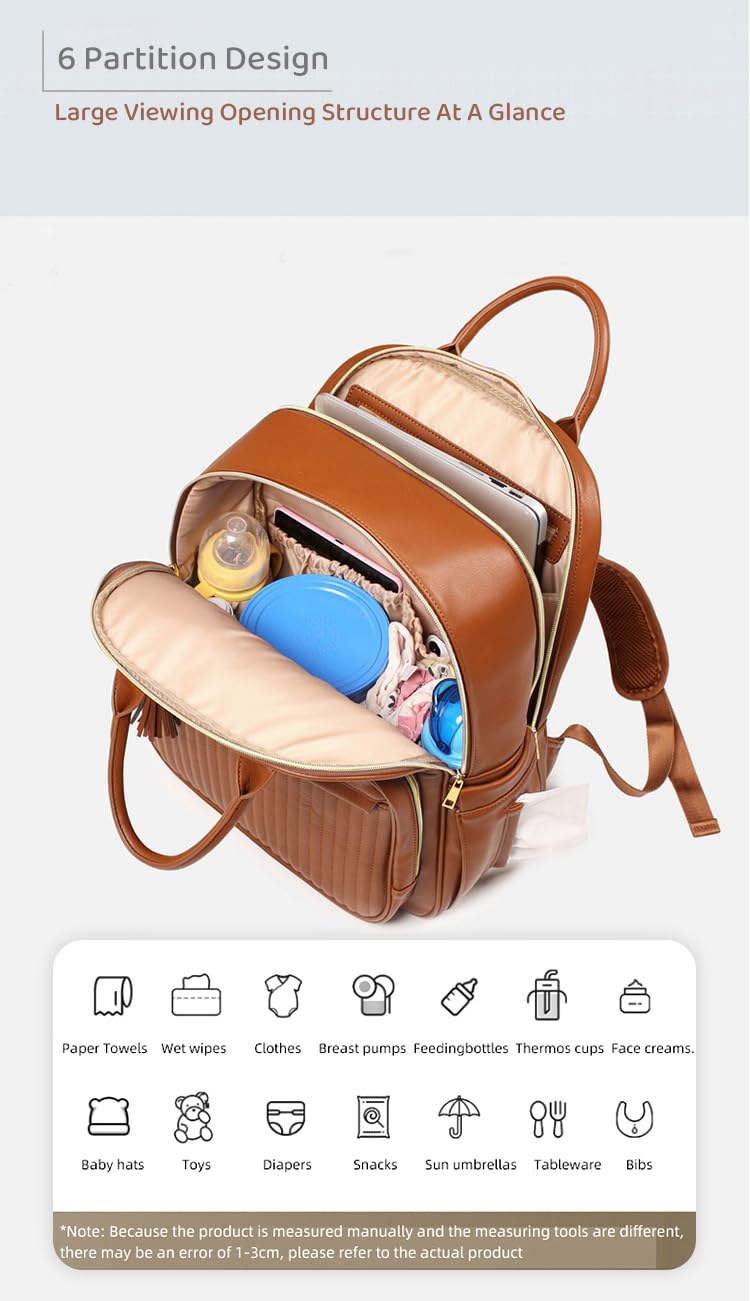 StarAndDaisy Baby Diaper Bag for Mothers/Mom Travel Maternity Backpack with Insulated Milk Bottle Pocket, Multi Compartments, Waterproof, Travel Friendly, Lightweight