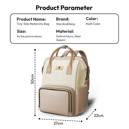 StarAndDaisy Diaper Bag for Mothers for Travel / 30L Lightweight Hospital Bag with 3 Insulated Bottle Pockets/Baby Bag for Mother Travel & Diaper Bag for Baby – Brown Beige