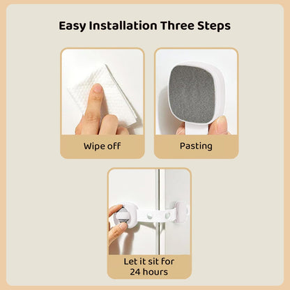 StarAndDaisy Furniture Safety Locks for Kids - Pack of 2, Strong and Adhesive Child Safety Locks for Drawers, Cabinets, Fridge, Cupboard Lock, Baby Proofing Product (White)