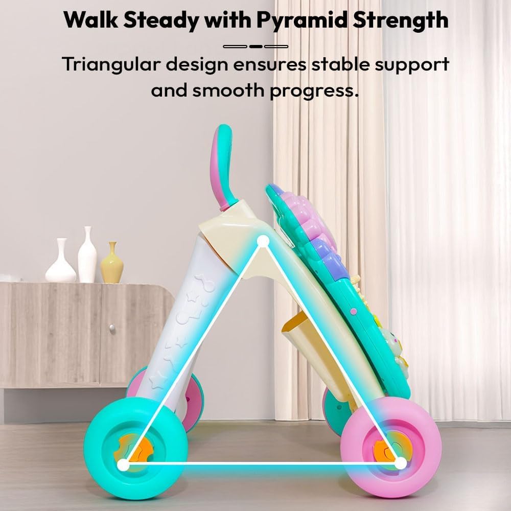 Uonibaby by StarAndDaisy Baby Multiactivity Push Walker with Doodle, for Infants & Toddlers Touch Senser, Educational Elements and Stable & Safe Design