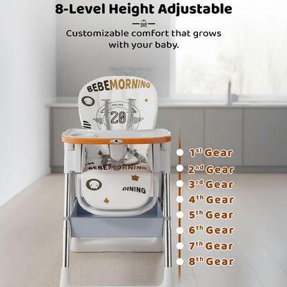 StarAndDaisy Galaxy Star High Chair for Baby 6 Months to 5 Years / 6 in 1 Baby Feeding Chair with 7 Level Height Adjustment / 3 Mode Seat Adjustment/Baby High Chair with One Click Fold