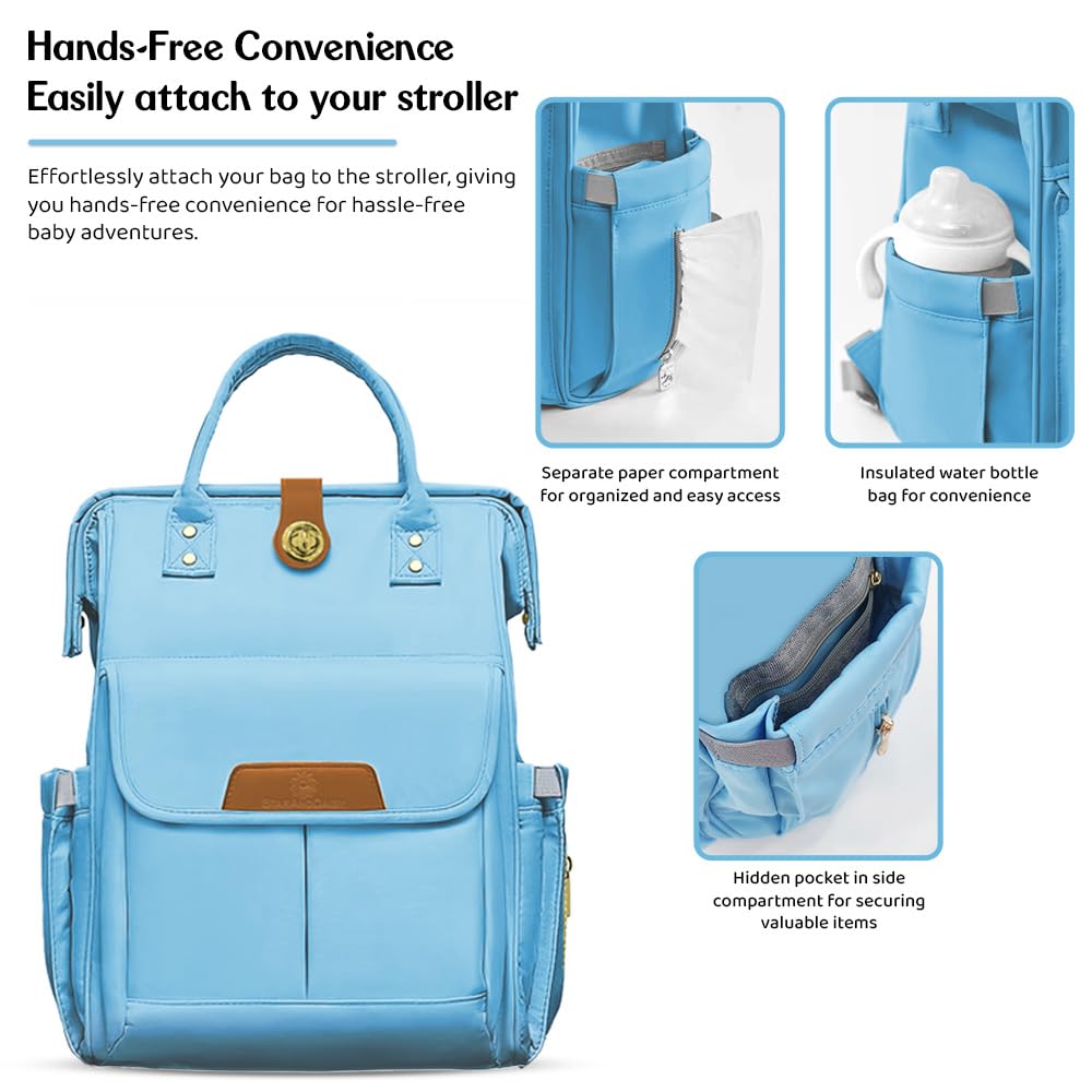 StarAndDaisy Diaper Bag/Backpacks for Mother- Maternity Bags for Baby with Multi Compartments & 2 Insulated Bottle Pocket, Stylish, Waterproof & Travel Friendly, Lightweight (Blue)
