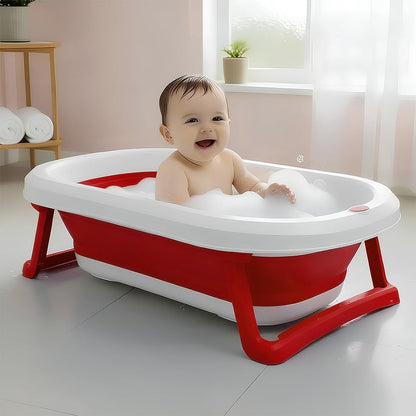 StarAndDaisy Baby Bath Tub for 0 to 5 Years/Bath Tub for Kids 0-3 Years, Tub for Girls & Boys with oldable Legs, Easy to Store -Red