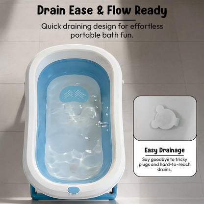 StarAndDaisy Baby Bath Tub for 0 to 5 Years/Bath Tub for Kids 0-3 Years, Tub for Girls & Boys with Foldable Legs, Easy to Store -Sky Blue