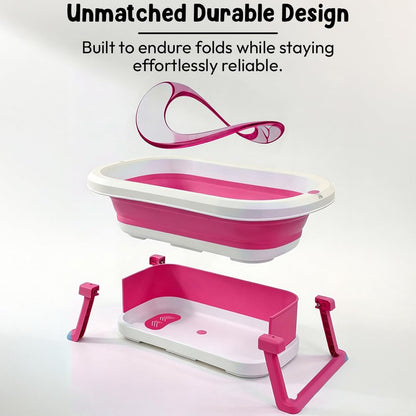 StarAndDaisy Baby Bath Tub for 0 to 5 Years/Bath Tub for Kids 0-3 Years, Tub for Girls & Boys with Foldable Legs, Easy to Store -Pink