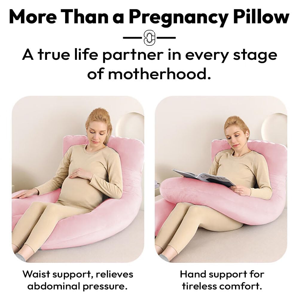 StarAndDaisy Pregnancy Pillow for Women/J Shape Body Pillow with 360° Full Body Support, Ergonomic & Comfortable Maternity Pillow for Pregnancy Sleeping