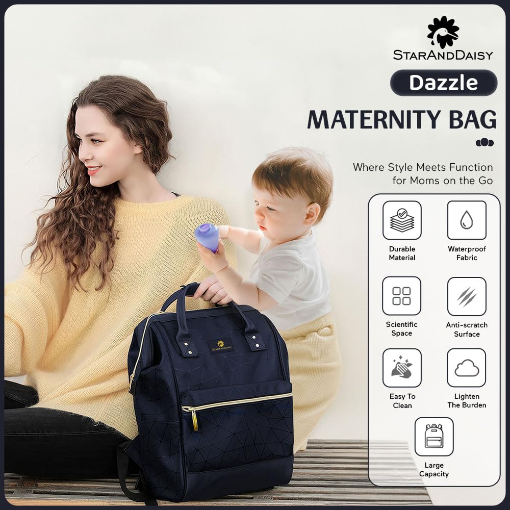 StarAndDaisy Diaper Bag/Backpacks for Mother- Maternity Bags for Baby with Multi Compartments, Stylish, Waterproof & Travel Friendly, Lightweight- (Blue)