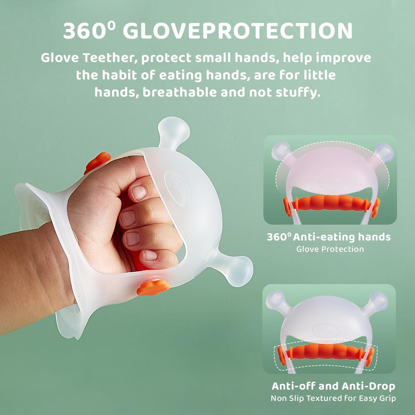 StarAndDaisy Adjustable Baby Thumb Sucking Hand Protector, Silicone Hand Sucking Stop, Baby Finger Protector Prevent Thumb Sucking for Infant Kids. (White&Blue)