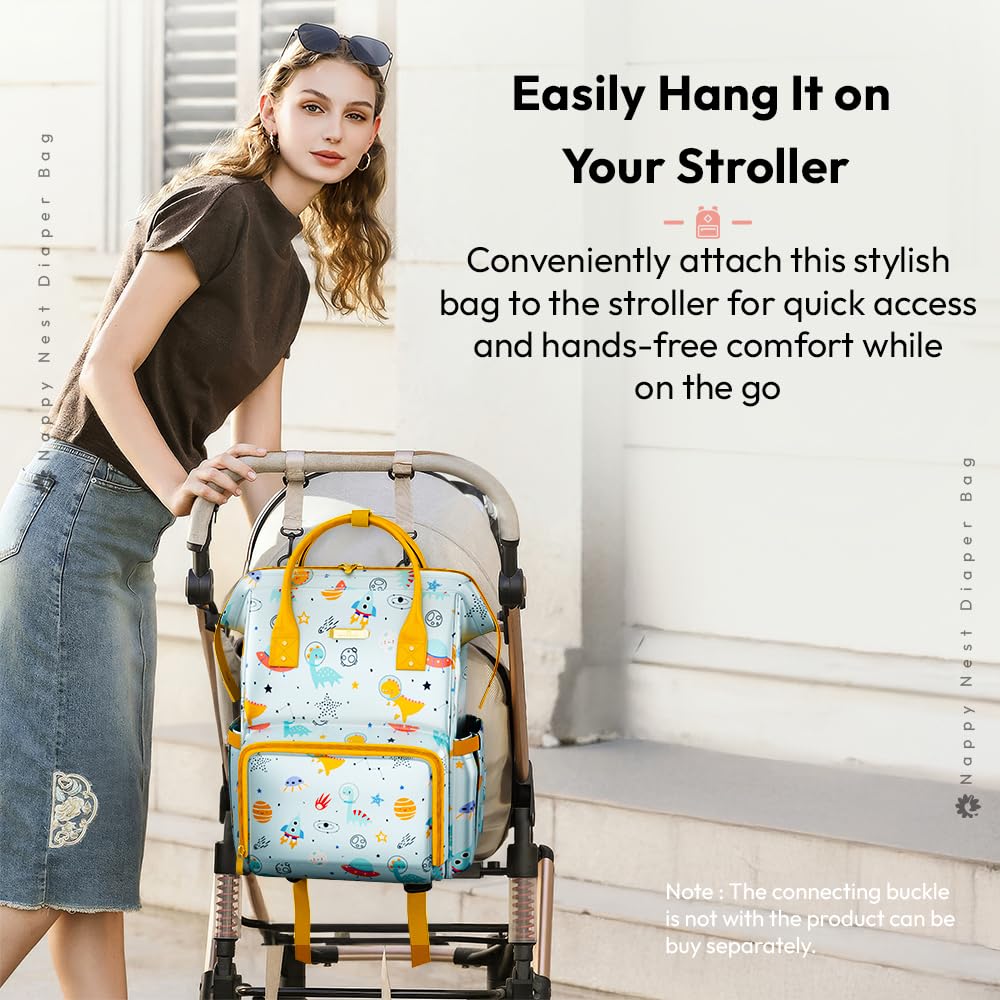 StarAndDaisy Diaper Bag for Mothers for Travel/Diaper Bag, 28L Waterproof Baby Bag for Mother Travel with 15 Multipurpose Pockets