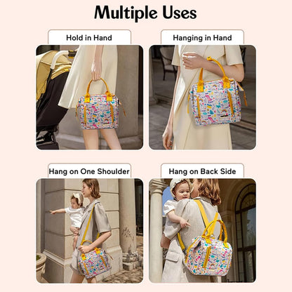 StarAndDaisy Baby Bag for Mother Travel/Diaper Bag for New Born Baby with Light Weight and Potable Design/Diaper Bags for Mom with Multi Compartments, Waterproof Bag with Ultra Soft Fabric.
