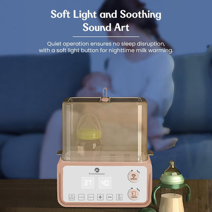 StarAndDaisy Sterilizer for Feeding Bottles / 6 in 1 Baby Bottle Warmer for Baby Food/ Baby Sterilizer / Warmer Machine with 24-Hour Smart Thermostat, Acutomatic Power off Protaction, Defrost Feature, Smart Touchscreen Display -Pink