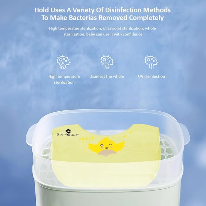 StarAndDaisy Reusable Silicone Bib for Baby with Adjustable Buttons for Mess-Free Feeding