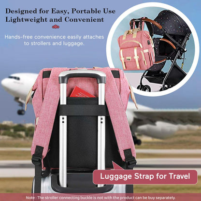 StarAndDaisy Diaper Bag/Backpacks for Mother- Maternity Bags for Baby with Multi Compartments & 2 Insulated Bottle Pocket, Stylish, Waterproof & Travel-Friendly, Lightweight - Pink