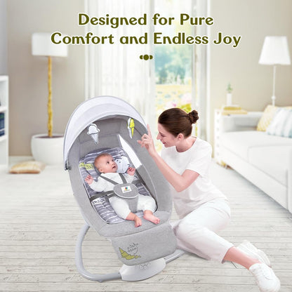 StarAndDaisy X Mastela 3 in 1 Swing Rocker Automatic for New Born Baby 0 to 18 Month Girl & Boy with 4- Swing Modes, Multi Backrest Adjustment - Ice Cream