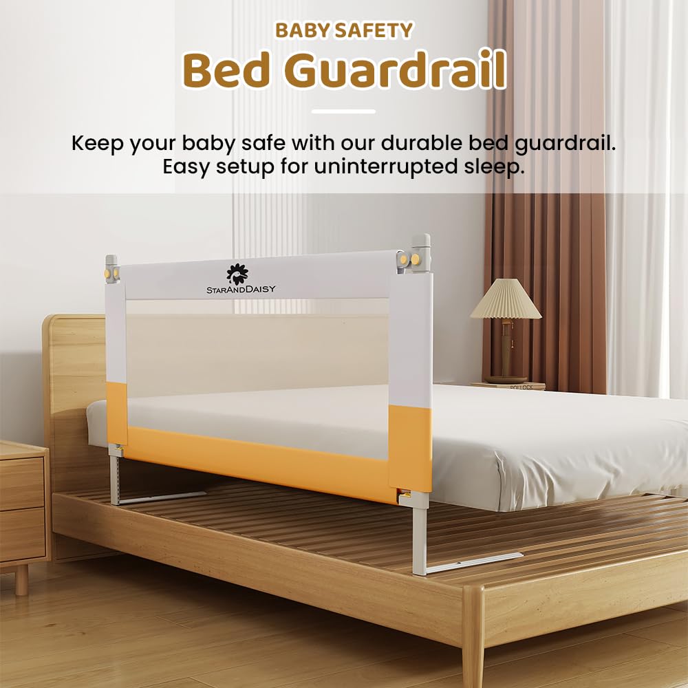 StarAndDaisy Baby Bed Guard Rail with Hight Adjustable/Portable Single Side Bed Rail for Toddler's Safety(T-1.5m)