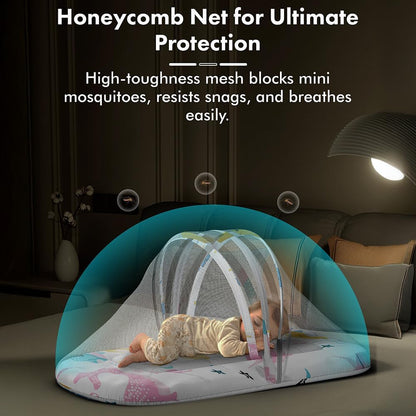 StarAndDaisy 2-in-1 Baby Sleeping Bag with Mosquito Net for Newborn/Soft & Breathable Cotton Sleeping Sack Cum Wrapper/Foldable Bag for Baby Protection/Infant (0-12 Months)-Ocean Print