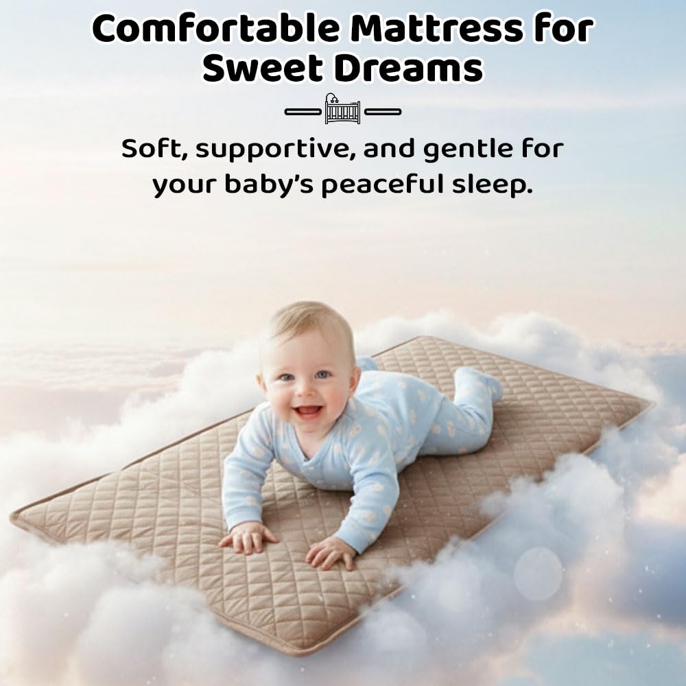 StarAndDaisy Cradle for New Born Baby Cradle for 0 to 3 Year Baby with Wheels,Storage Basket & Mosquito net Baby Sleeping Cradle/Bedside Bassinet for (CozyCove-Beige)