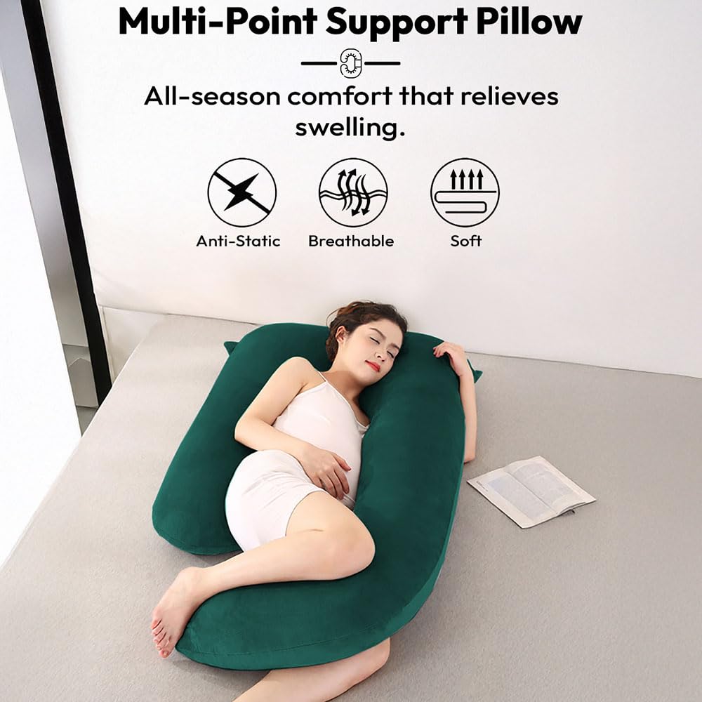 StarAndDaisy Pregnancy Pillow for Women/J Shape Body Pillow with 360° Full Body Support, Ergonomic & Comfortable Maternity Pillow for Pregnancy Sleeping