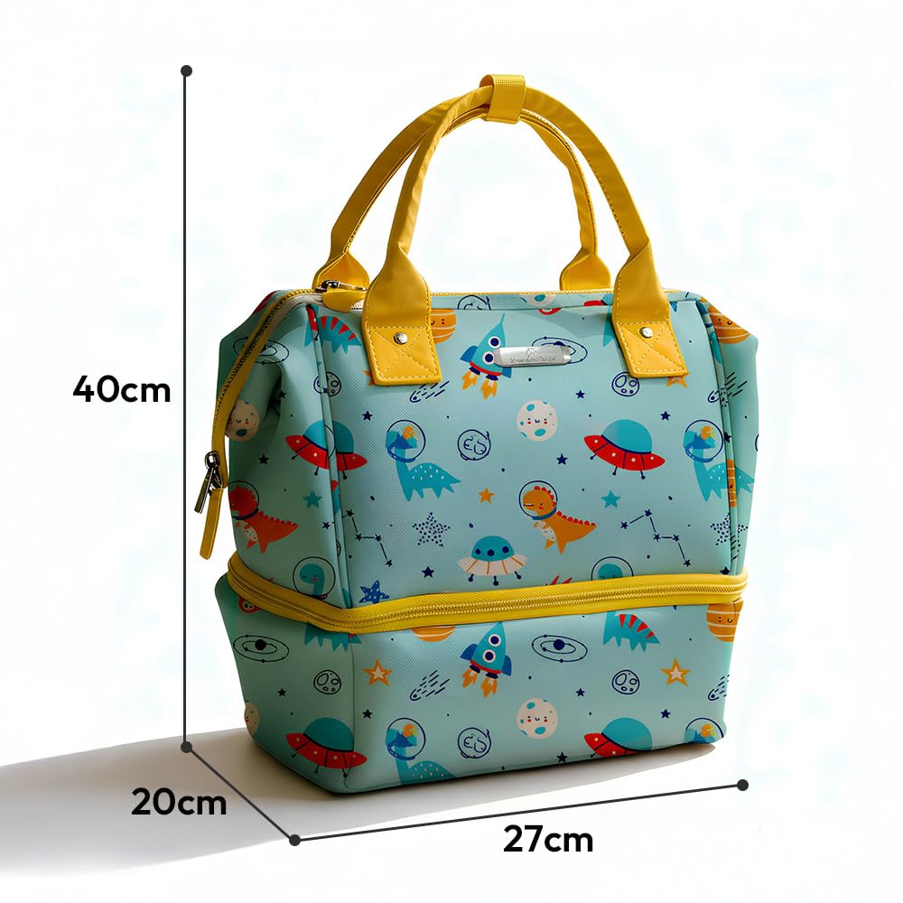 StarAndDaisy Baby Bag for Mothers Travel/Diaper Bags for Mom with Insulated Compartment/Diaper Bag for Mothers for Travel & Multiple Pockets, 12L Capacity- Dinosaur Print
