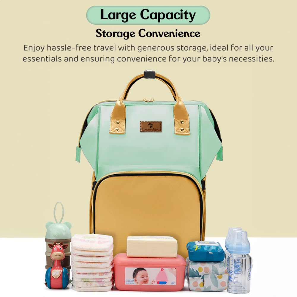 StarAndDaisy Diaper Bag for Mothers for Travel – 27L Lightweight Waterproof Leatherite Diaper Bag/Baby Bag for Mother Travel with 15 Multi-Purpose Pockets & Quick Access Diaper Pocket